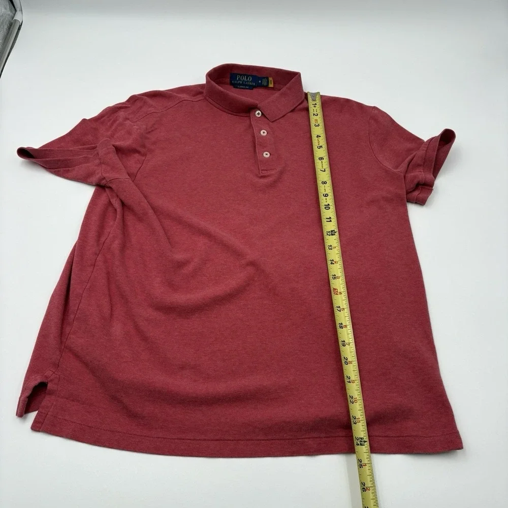 Polo Ralph Lauren Mens Medium Red Classic Fit Cotton Pique Short Sleeve Polo